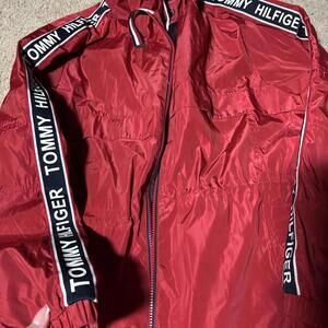 Tommy Hilfiger Womens Red  Logo Hooded Jacket size XXL